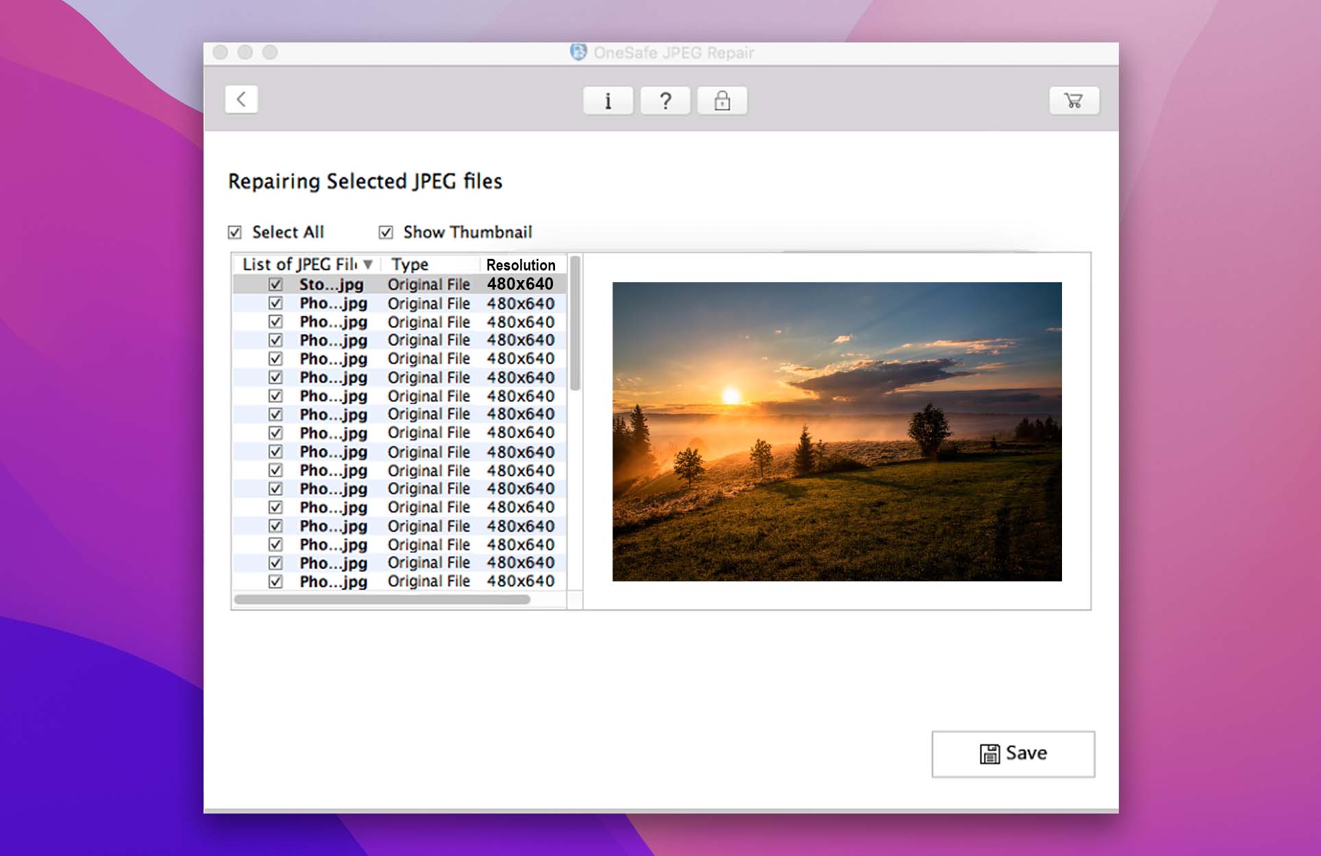 OneSafe JPEG Repair for Mac