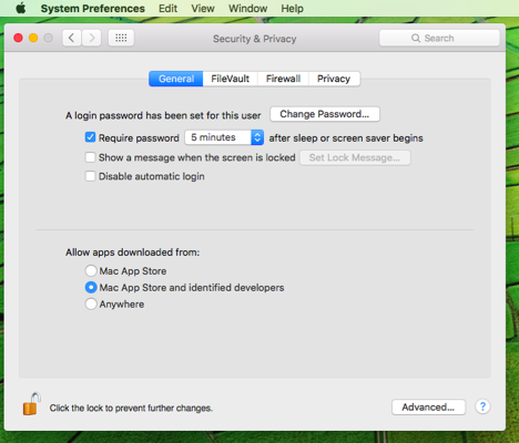 click on security and privacy then general
