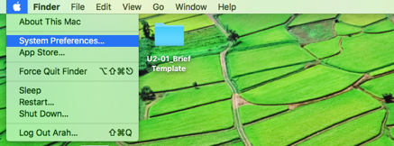 select apple icon then system preferences