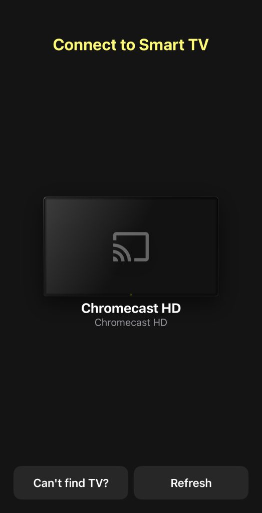 Tap on your Chromecast device to connect to DoCast