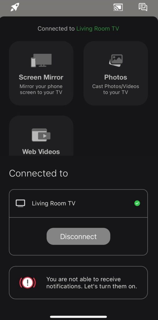 Tap on your Chromecast device 