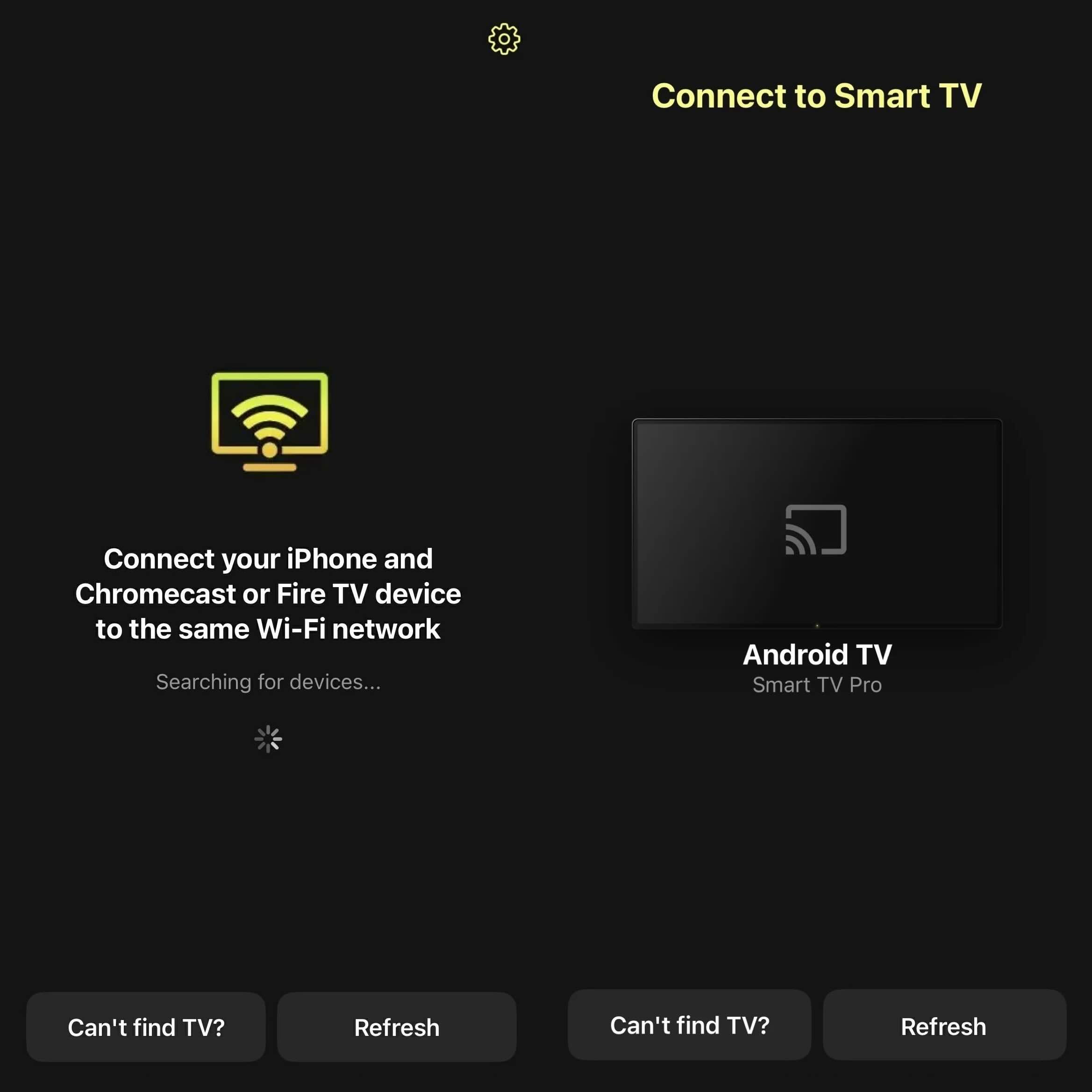Find and select your Chromecast or Fire TV device in DoCast
