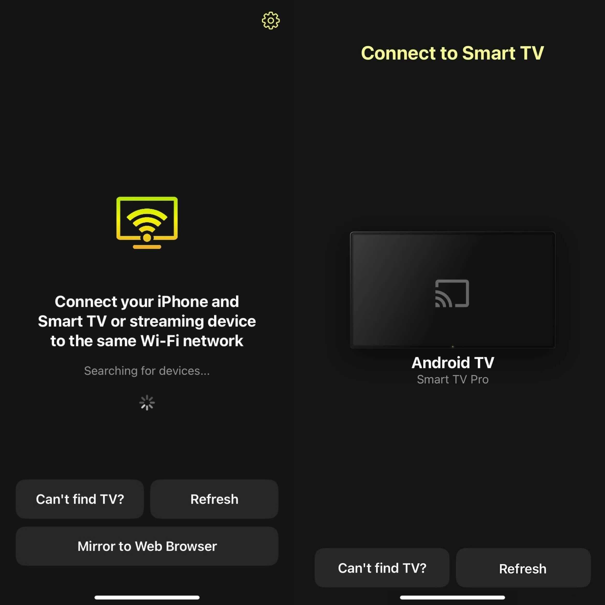 Find and select your TV device in DoCast Find and select your TV device in DoCast