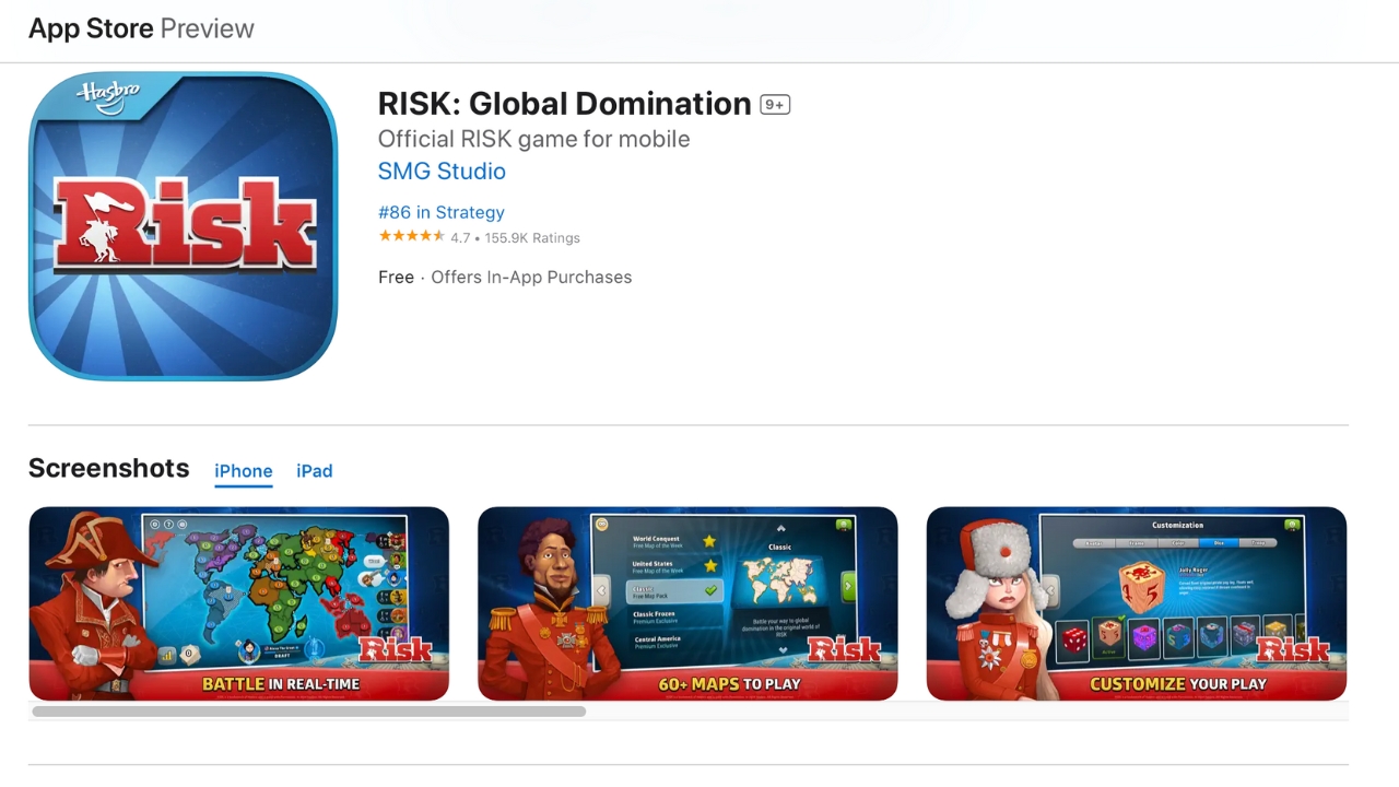 Risk: Global Domination in the App Store