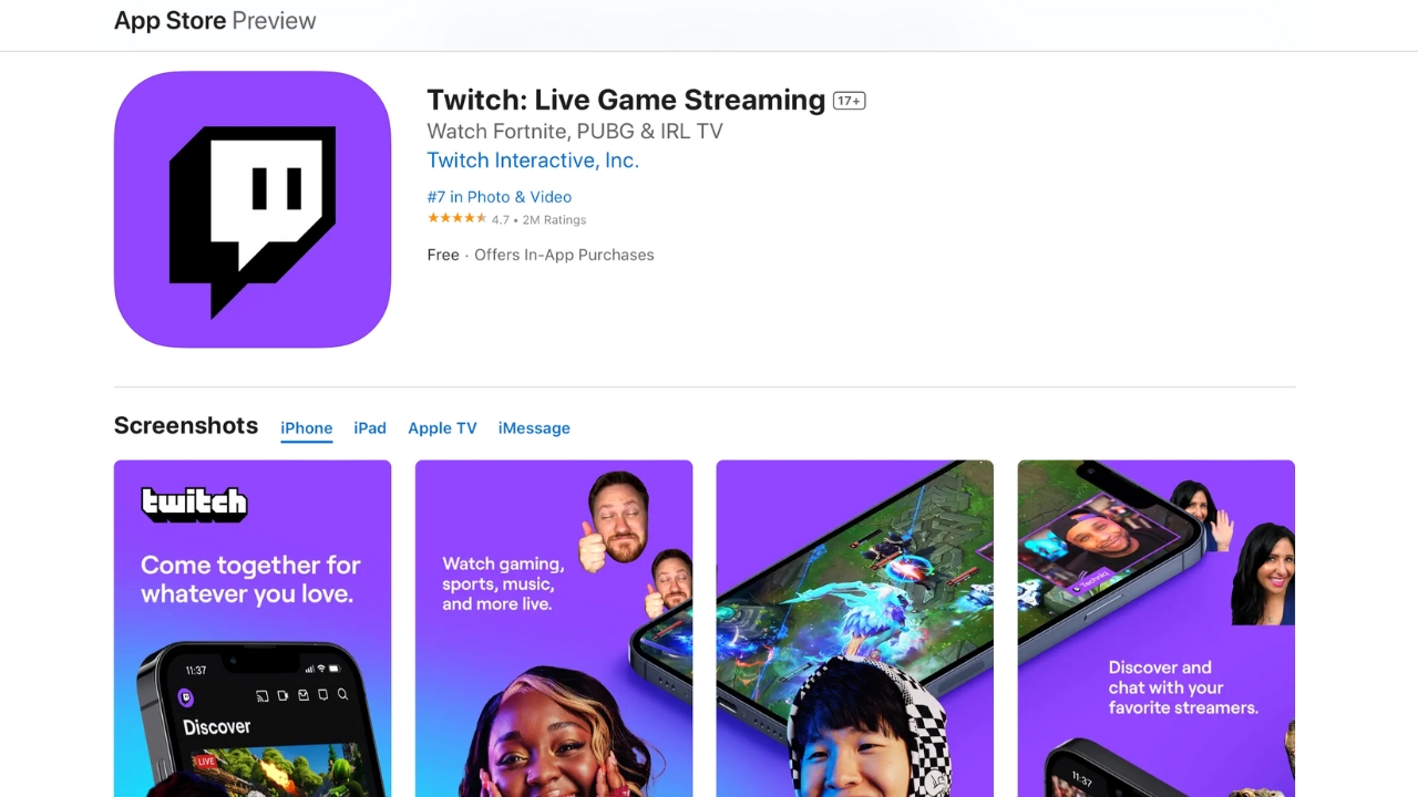 Twitch in the App Store