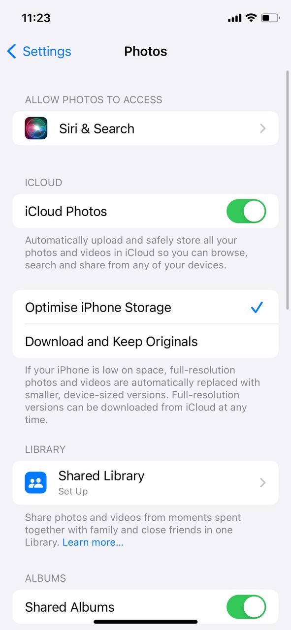 Optimize Storage with iCloud