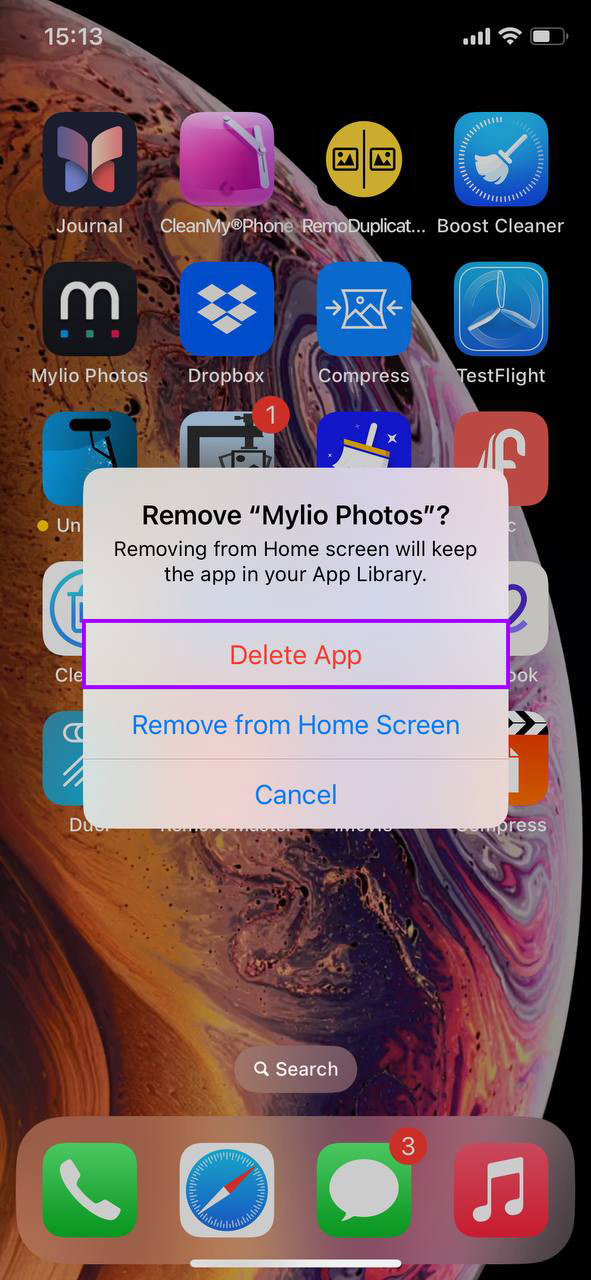delete app along with tmp files