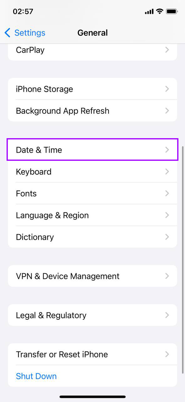 select date & time