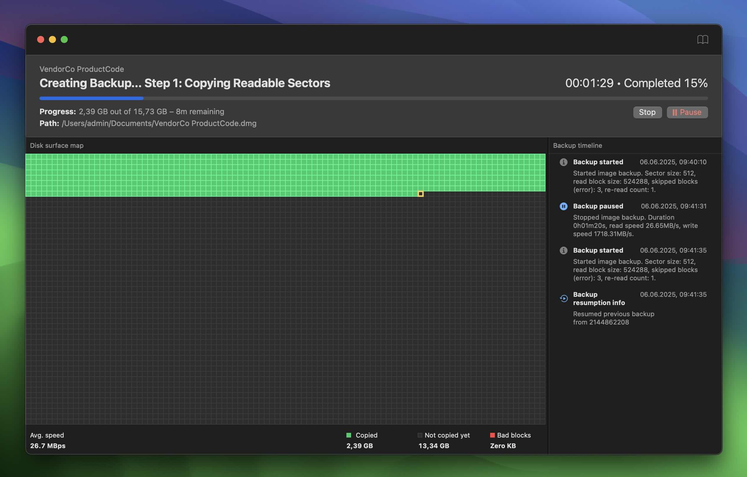 Byte-zu-Byte-Backup