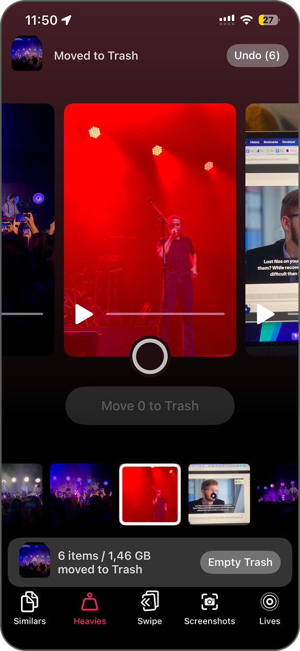 Empty Trash to remove videos permanently