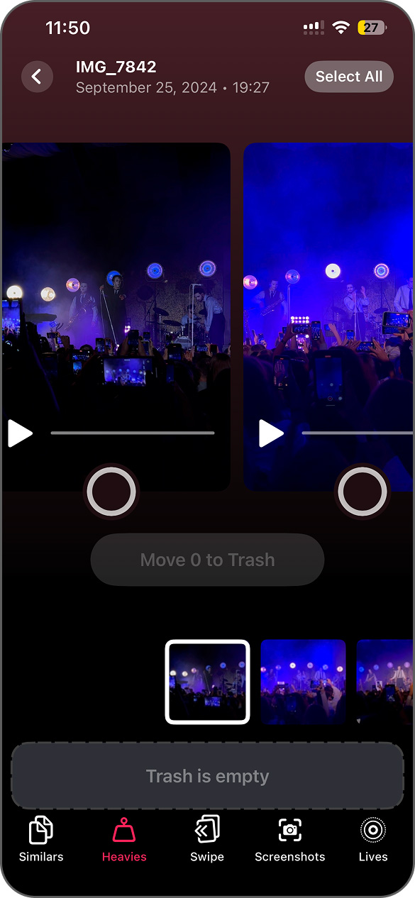 Review largest videos before deleting