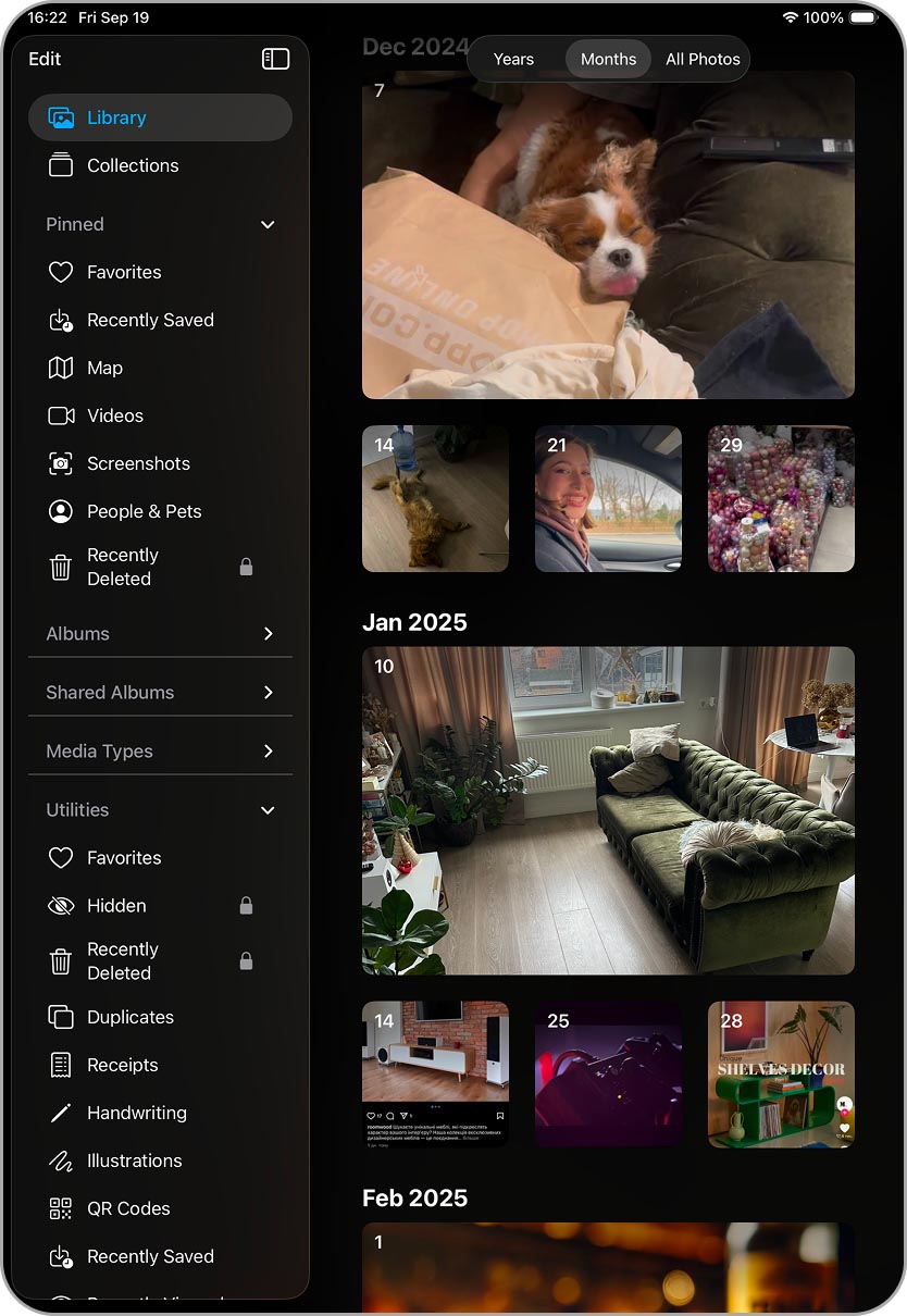 Utilisez la chronologie dans l’application Photos pour trouver les doublons