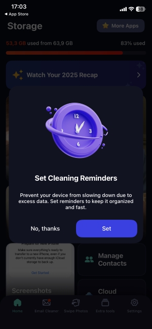 Cleaner Guru - reminder prompt