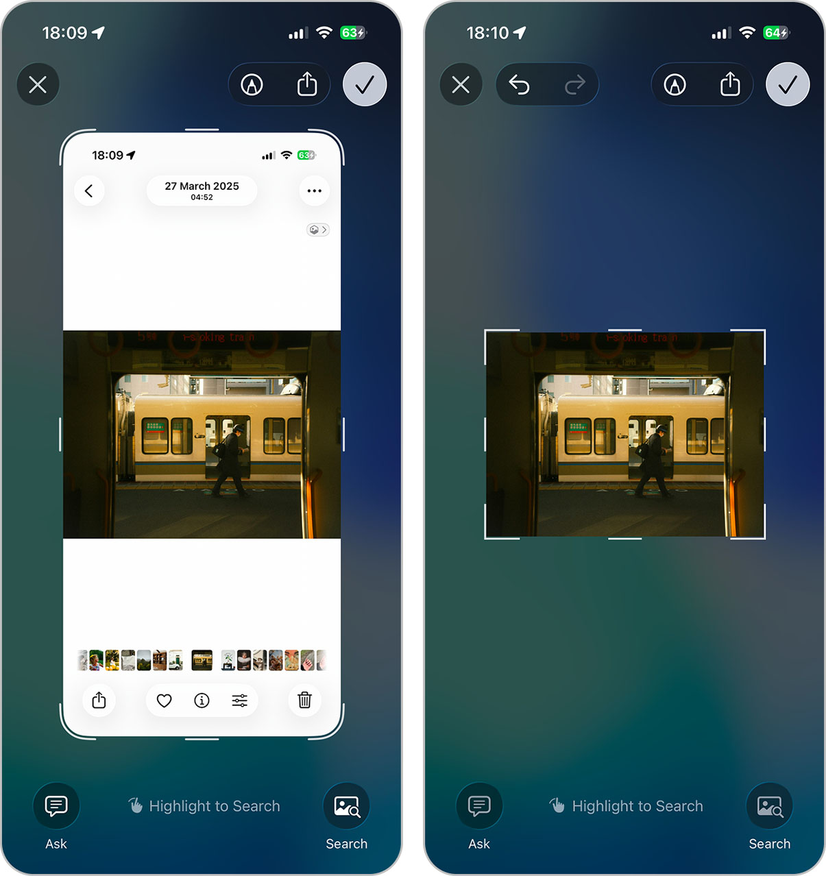 Cropping a screenshot to keep only the photo