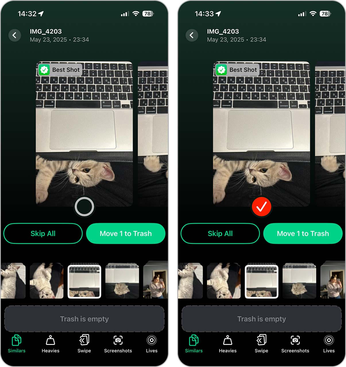 Changing the Best Shot selection in Clever Cleaner