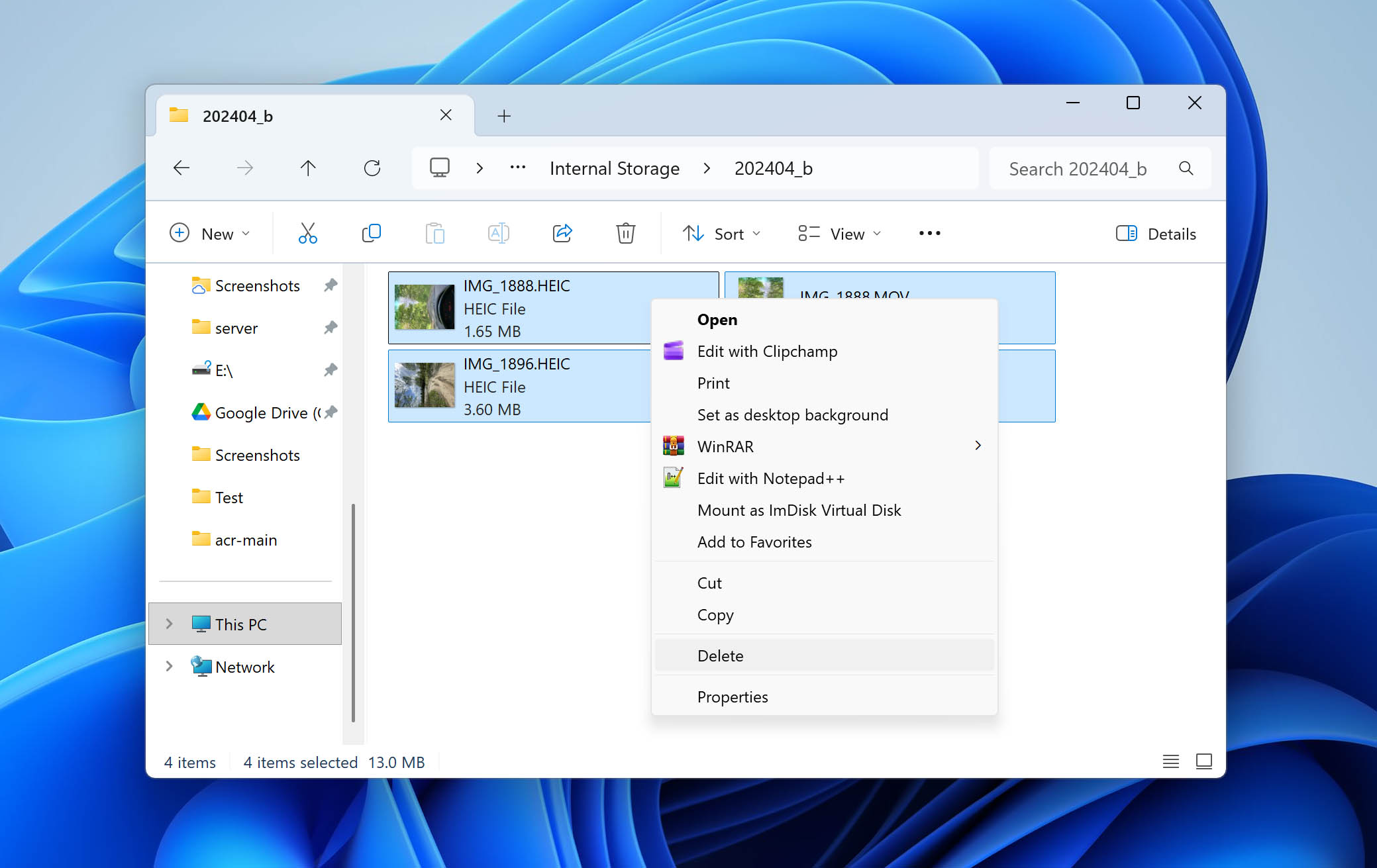 Deleting iPhone photos from Windows File Explorer
