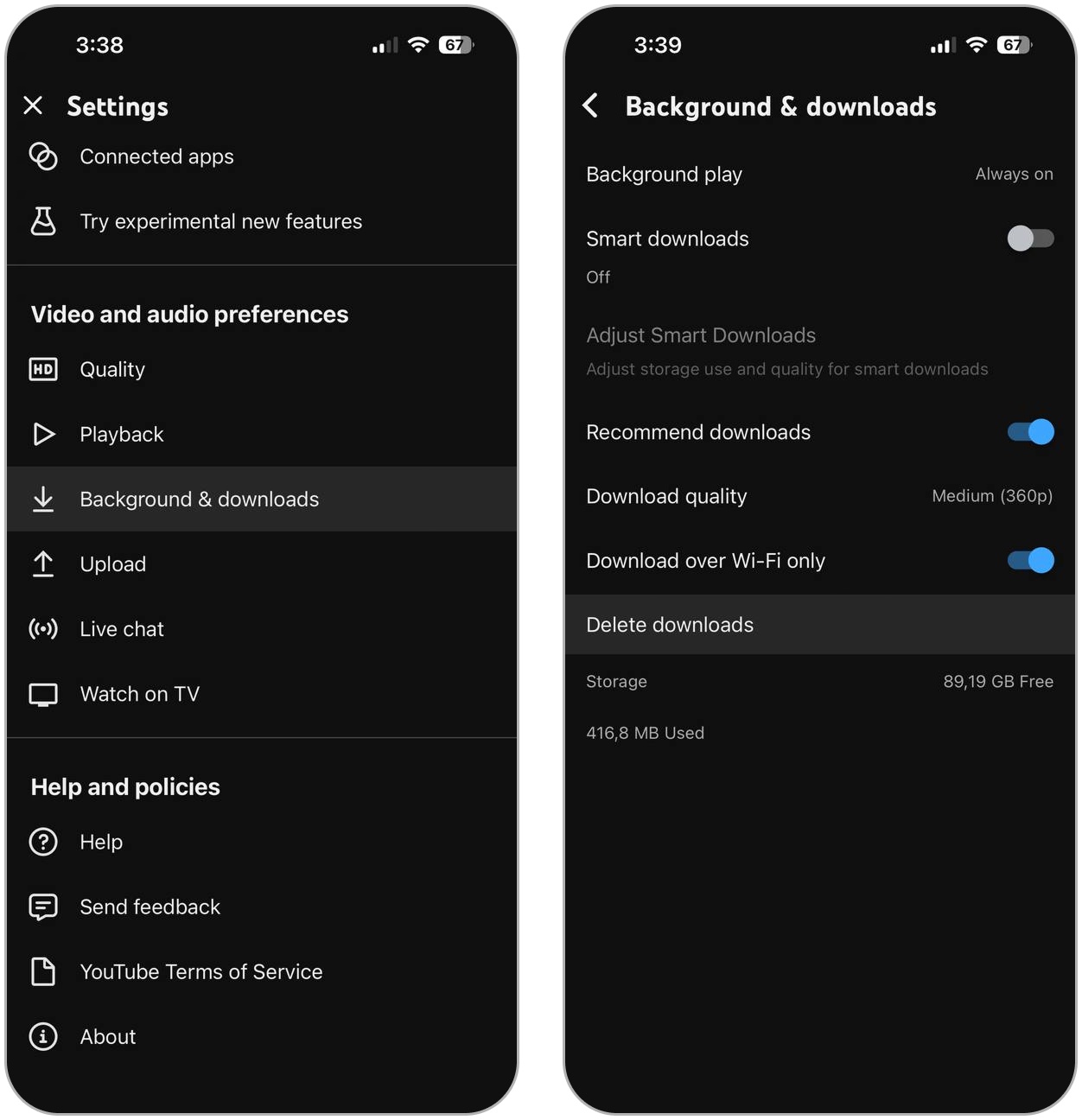 Remove all YouTube downloads.