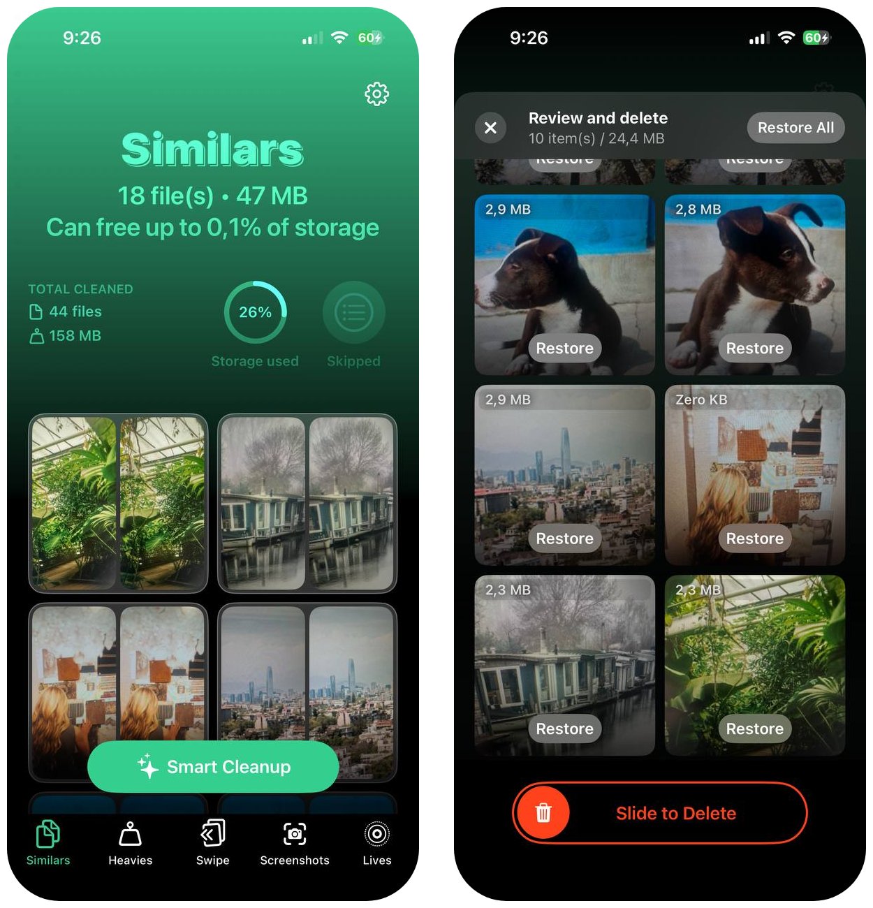 Clever Cleaner use Smart Cleanup