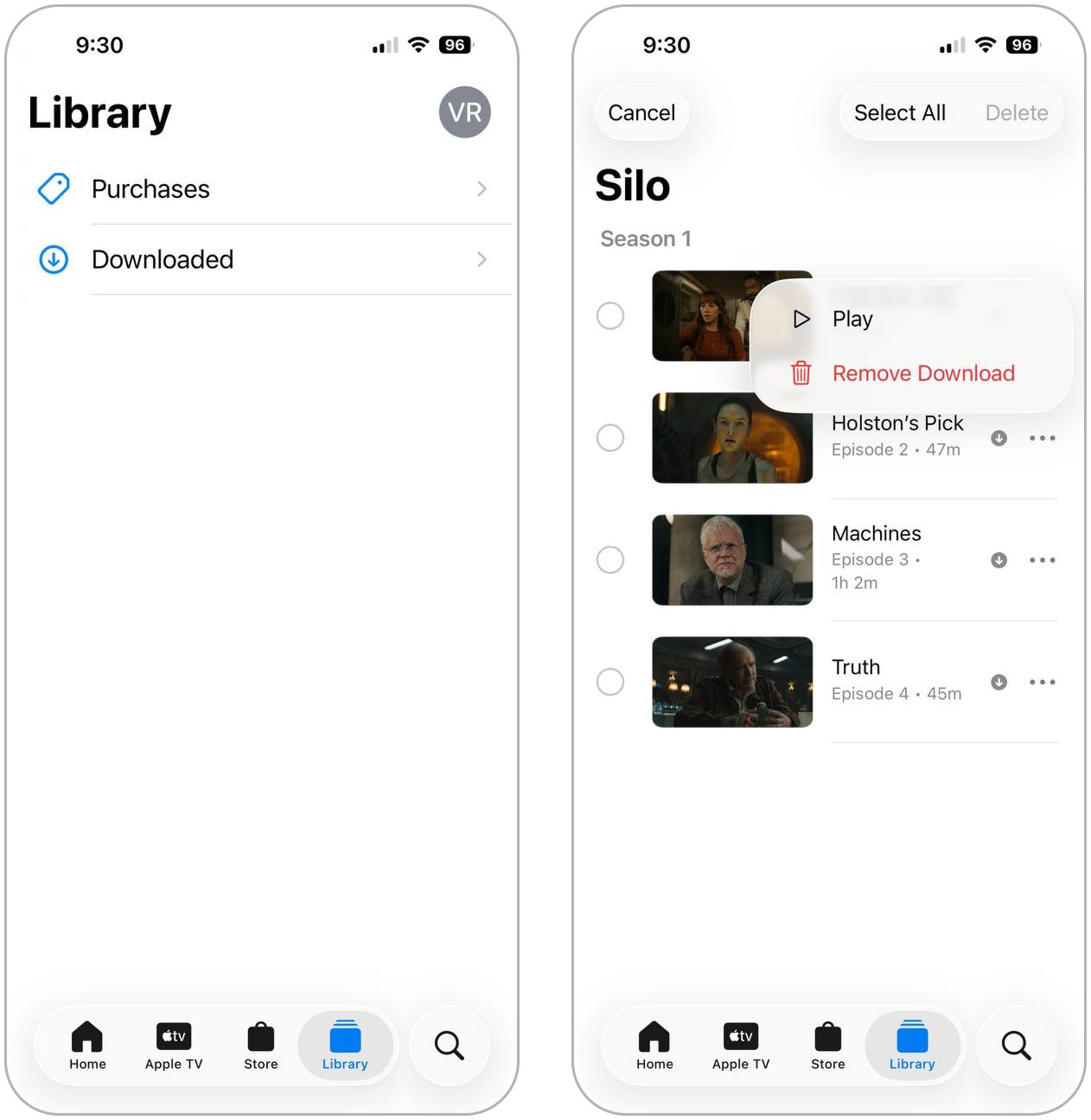 Remove downloads from Apple TV.