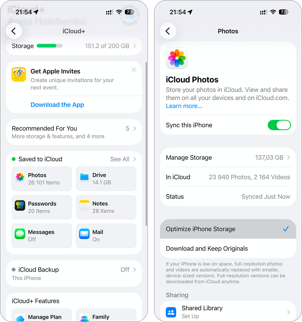 Optimize iPhone Storage