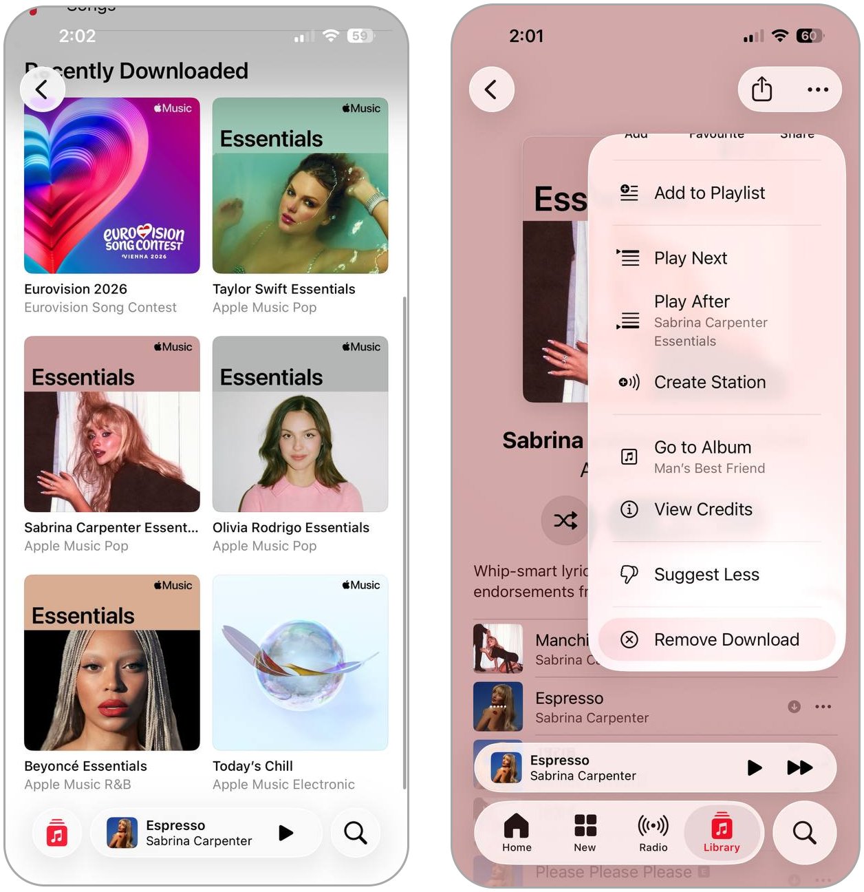 Supprimer les téléchargements de l'application Musique