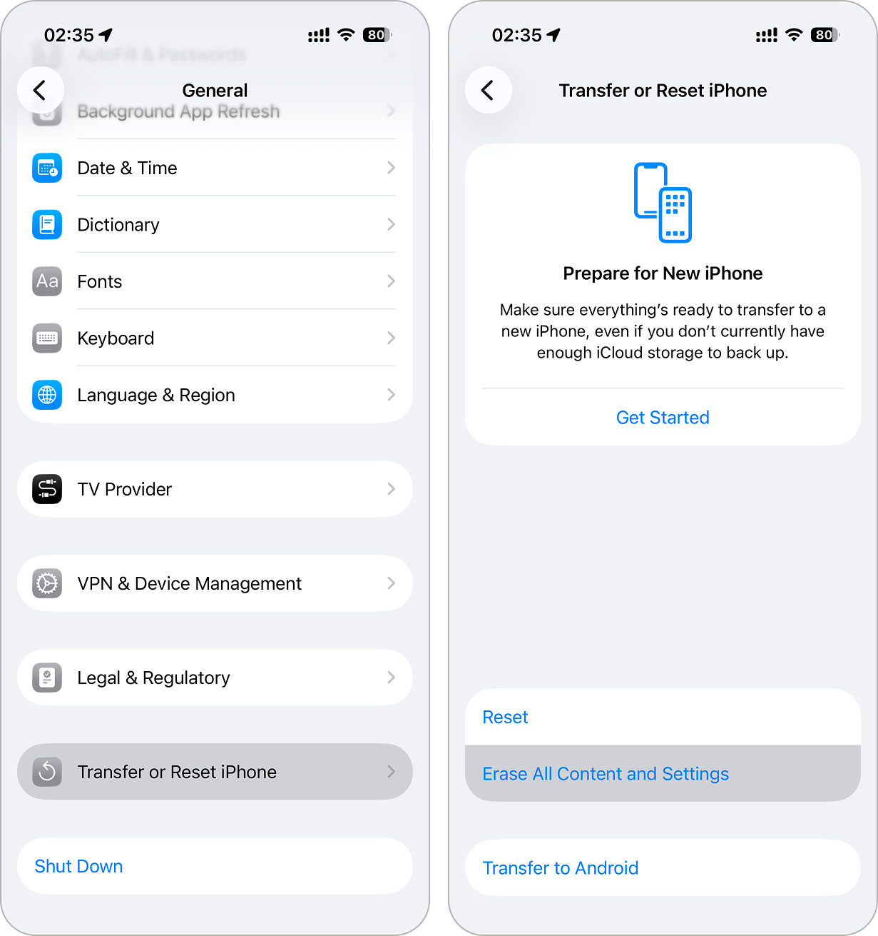 Reset iPhone.