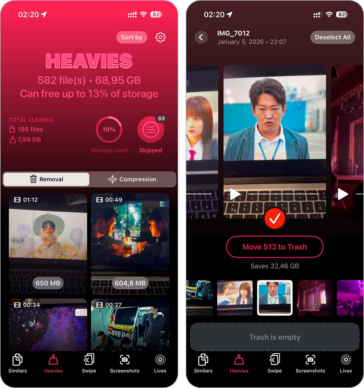 Select all videos in Clever Cleaner.
