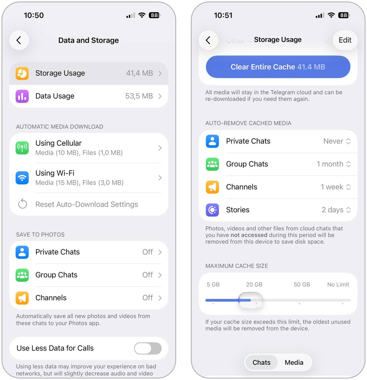Clear Telegram cache.
