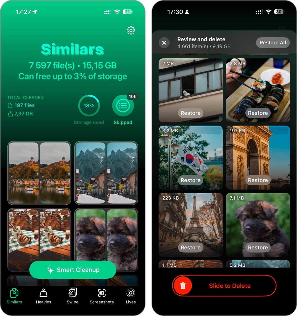 Use Smart Cleanup to merge all duplicates in Clever Cleaner.