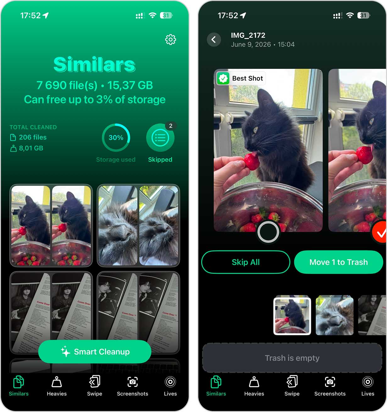 Clever Cleaner - best storage cleaning app for iPhone.