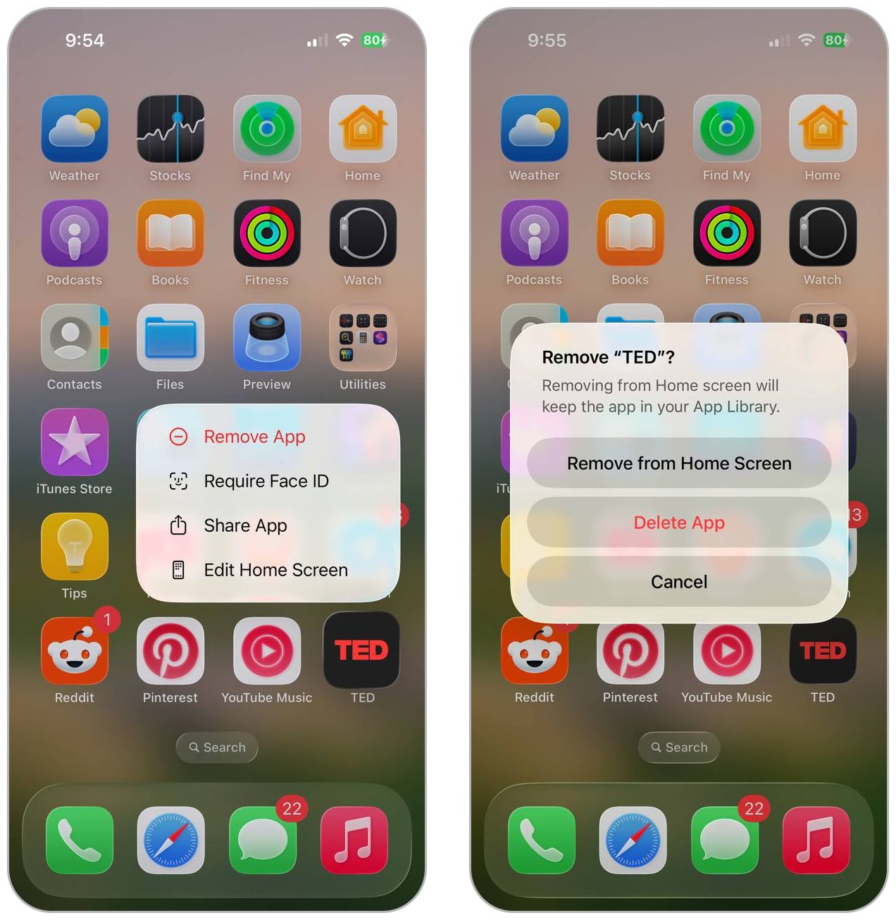 Delete app from iPhone Home Screen