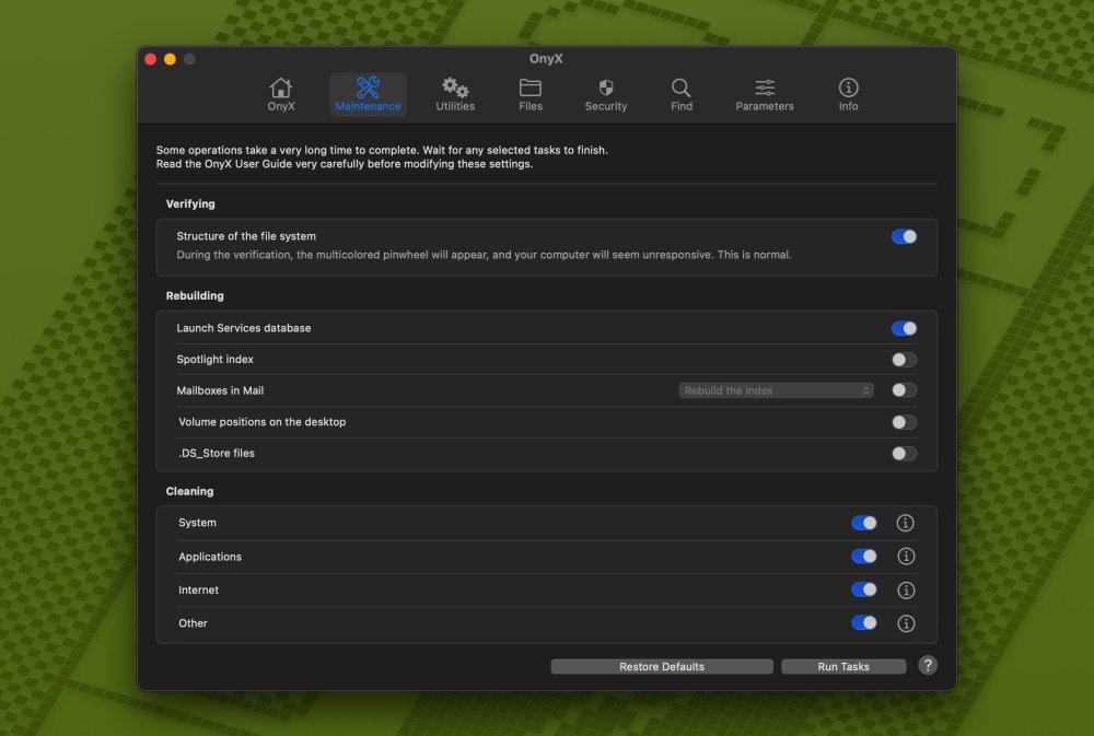 Onyx mac cleaner tool